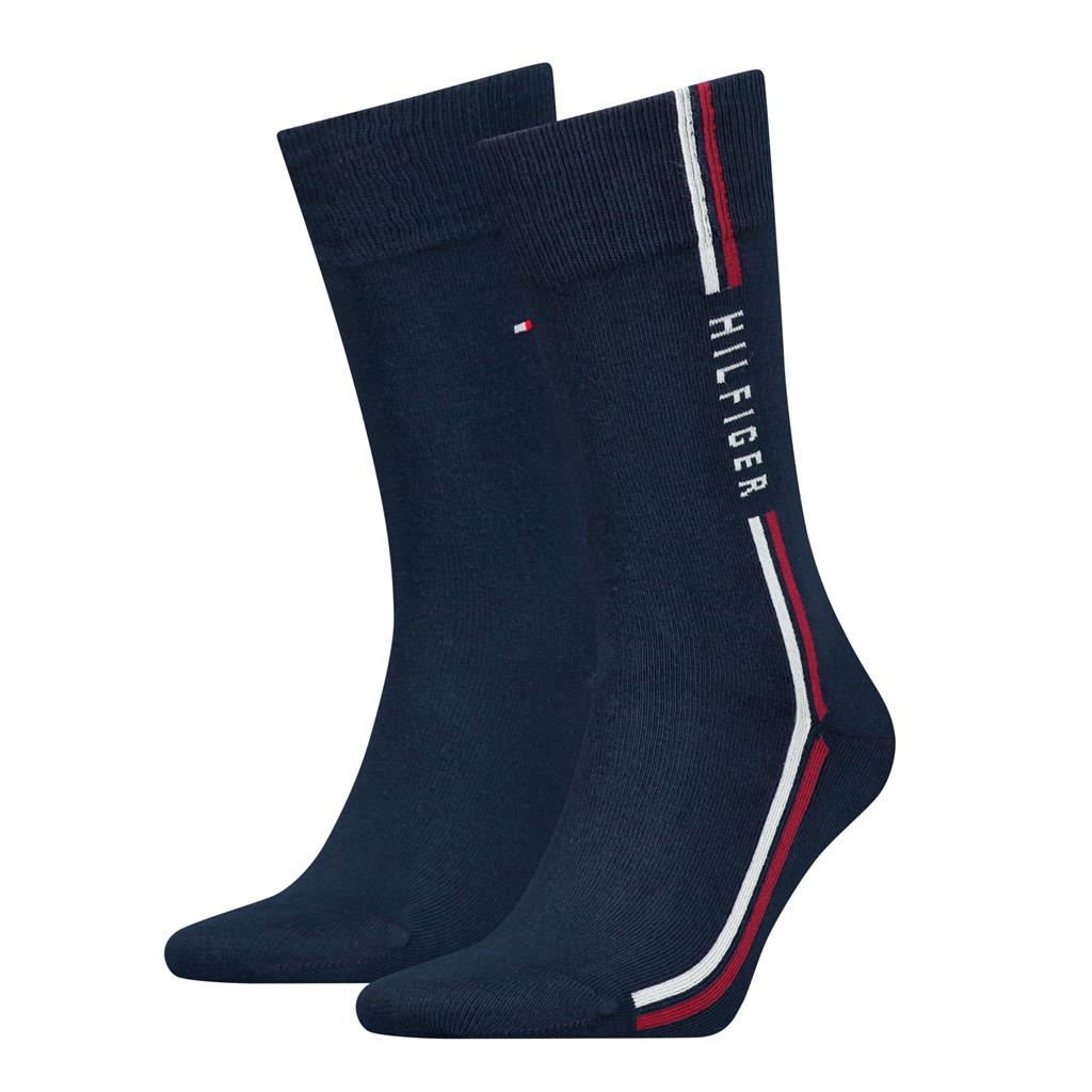 Tommy Hilfiger 2 Pack Navy Global Stripe Socks