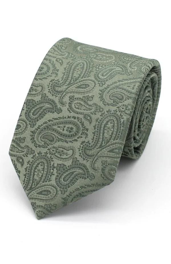 L.A Smith Paisley Sage Green Tie