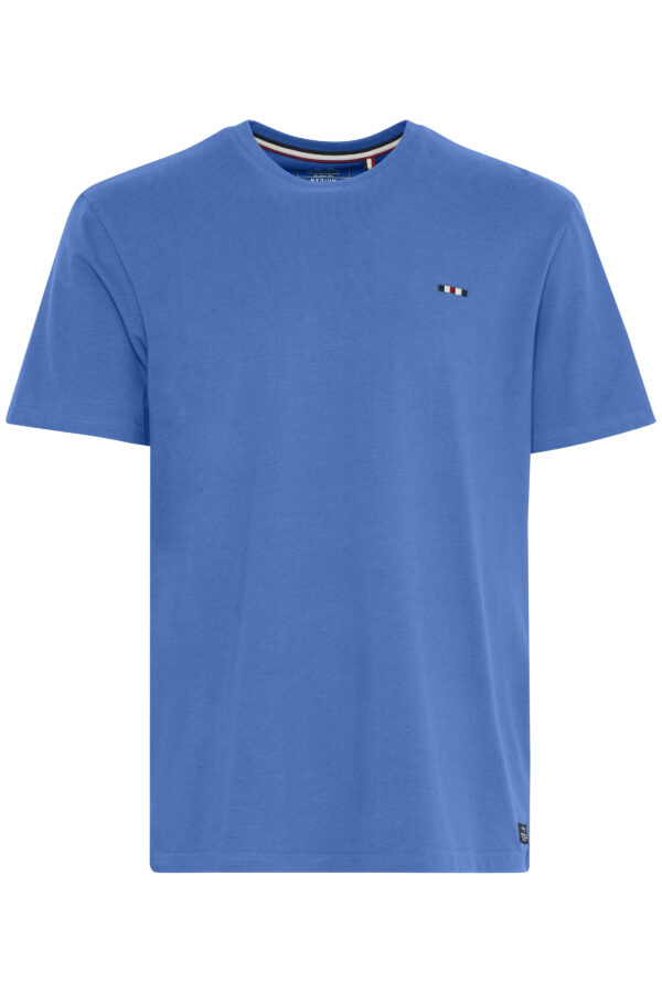 FQ1924 Blue Basic Round Neck T-Shirt