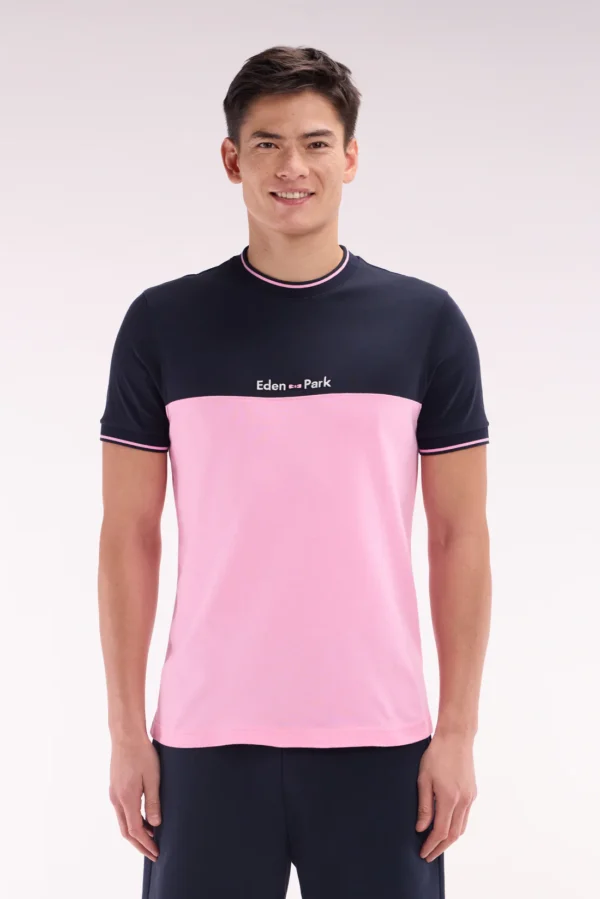 Eden Park Pink Two Tone T-Shirt E25MAITC0013 ROM