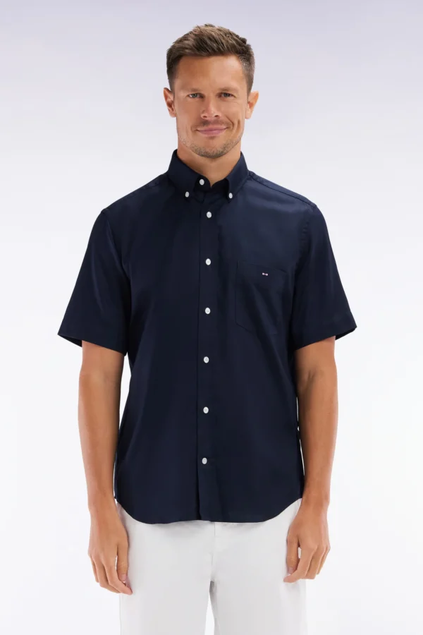 Eden Park Navy Regular Short Sleeve Shirt E25CHECC0001/BLF