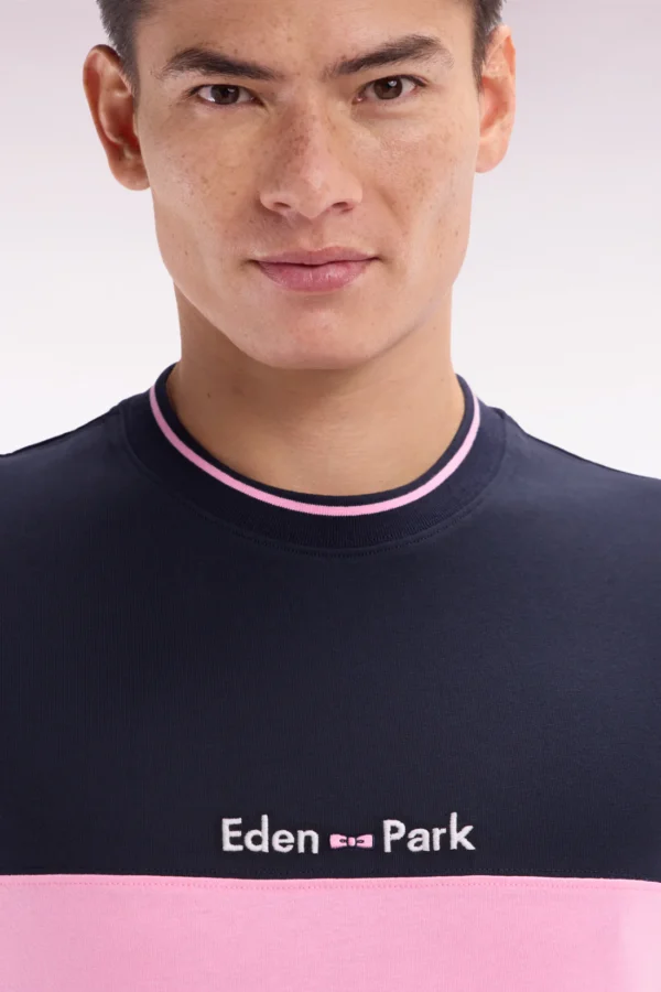 Eden Park Pink Two Tone T-Shirt E25MAITC0013 ROM - Image 4