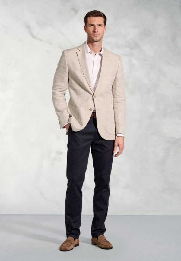 Brook Taverner Eastwood Linen Jacket in Sand - Image 2