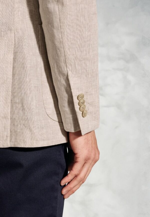 Brook Taverner Eastwood Linen Jacket in Sand - Image 6